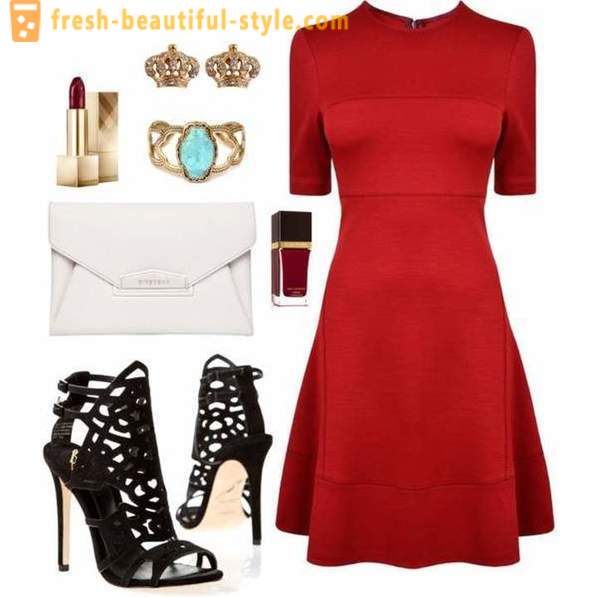 De bästa tillbehören röd klänning: foton och tips