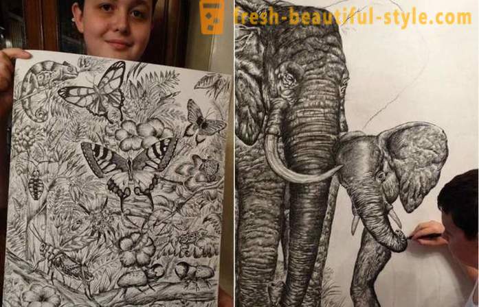 Serbiska tonåring drar fantastiska porträtt av djur med hjälp av en penna eller kulspetspenna