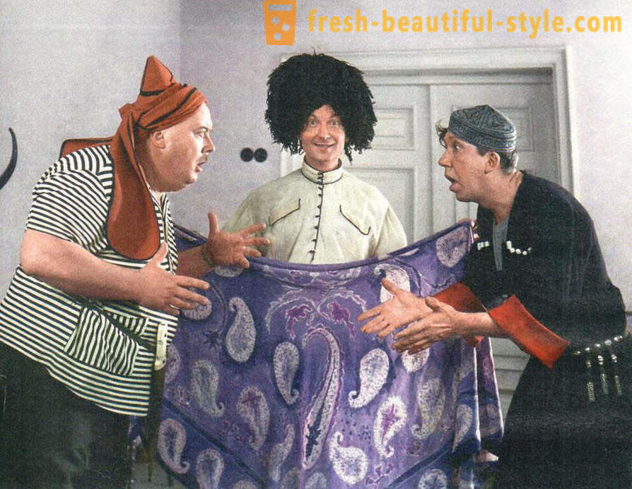 Detalj av den berömda trio av hjältar sovjetiska komedier