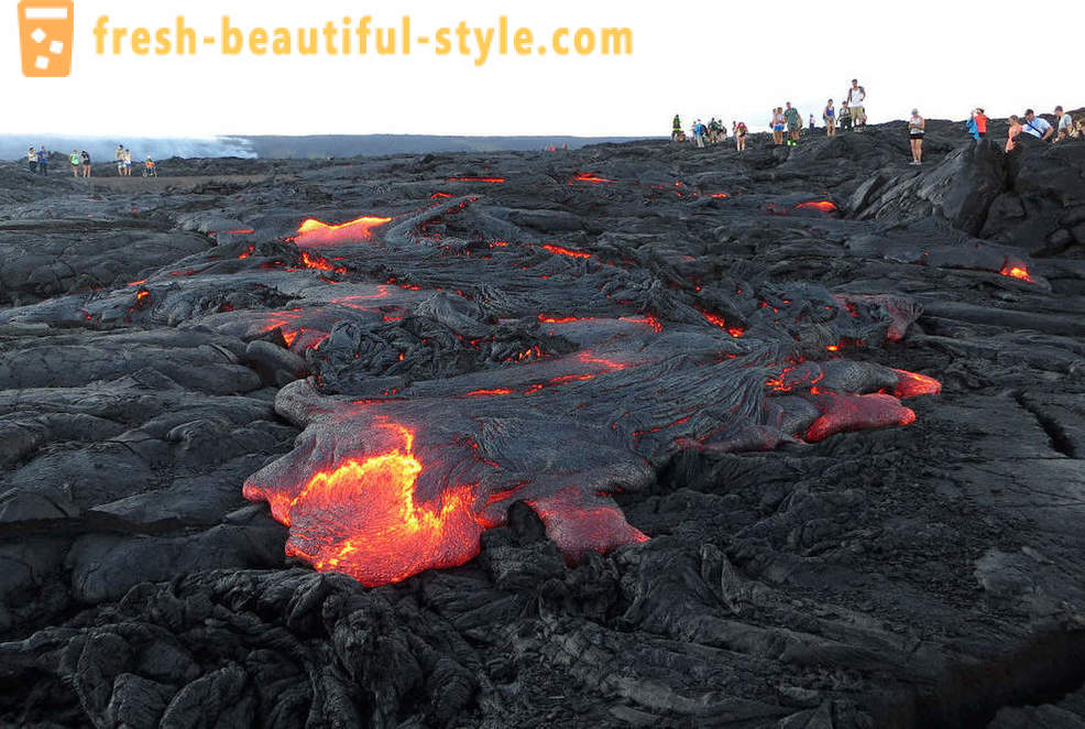 Vulkaniska lavaflöden från Kilauea Hawaii