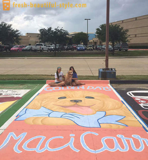Amerikanska studenter fick måla sin egen parkeringsplats