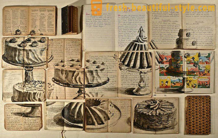 Målning på böcker av S: t Petersburg artist