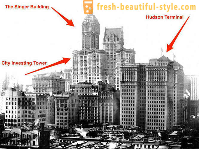 Vacker gammal byggnad i New York, som inte längre existerar