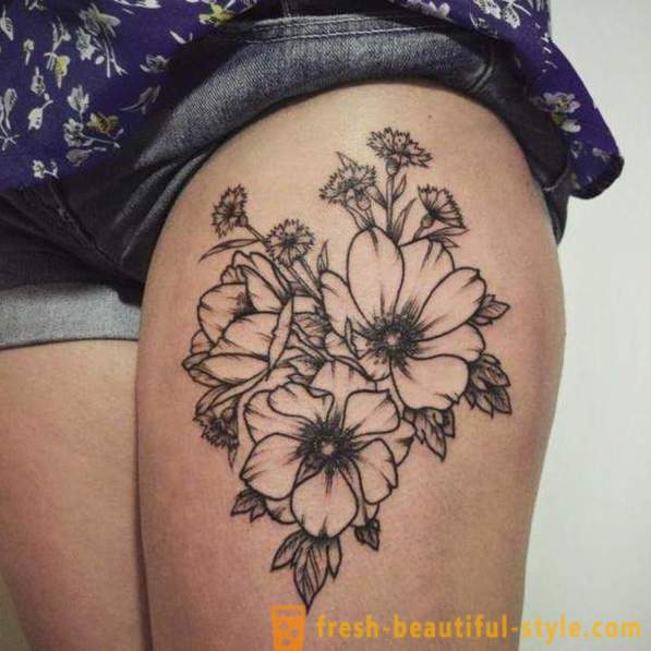 Flower tatuering - den ursprungliga uttryckssätt