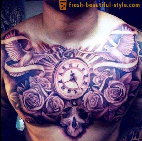 Män tatuering på bröstet, och deras funktioner