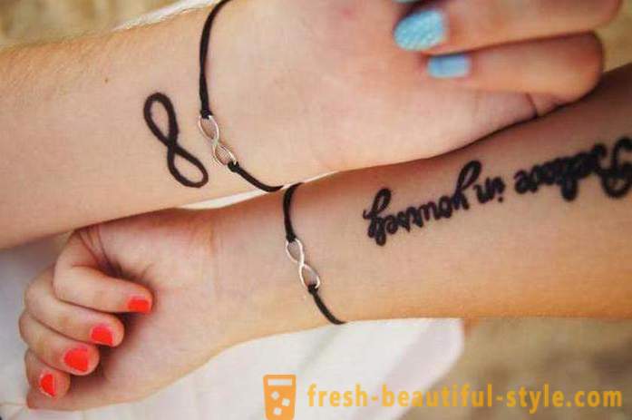 Kvinnors tatuering på armen: attraktiv uttryck